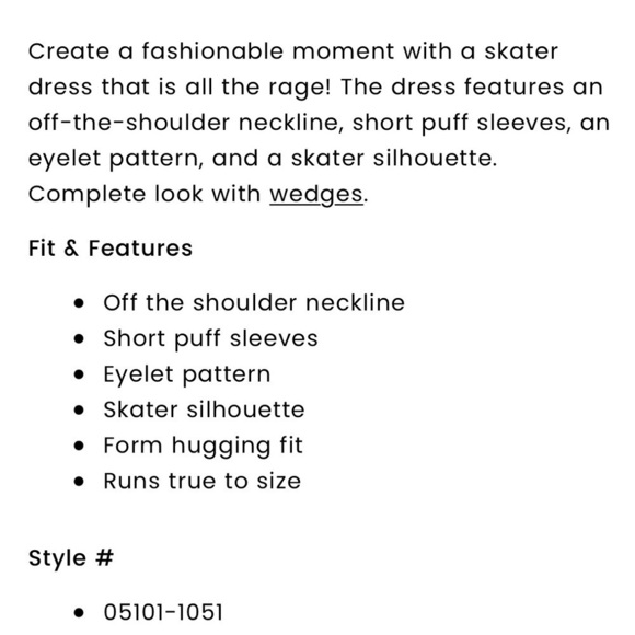 NEW | WINDSOR | Off The Shoulder Eyelet Skater Dress | Size Large - Picture 6 of 15